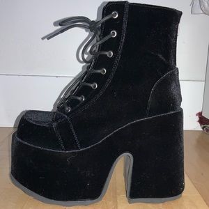 Dolls Kill Velvet Platform Boot